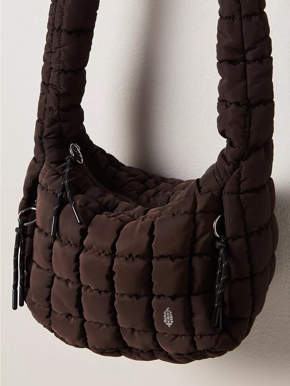 Free People Quilted Puffer Shoulder Bag - Dark Brown